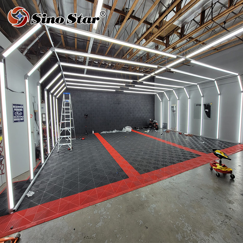 Garage Hexagrid Interior Inspection Auto Car Tunnel Detailing Lights Hand Work Led Linear Hexagon Ceiling Detailing Light