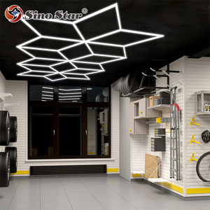 Diy Assembly Automobile Repair Shop garage led light ceiling For Hall Exhibition Snowflake hexagonal led garage Light ST6103