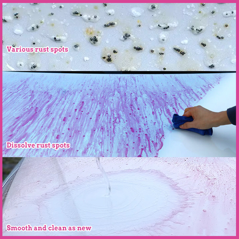 YT024 Car Paint & Wheel Iron Particles Powder Cleaning Super Rust Dust Remover Spray Metal Surface Defender Auto Rim Cleaner