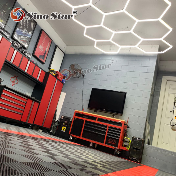 Sino star Factory direct sale the hive design hexagon LED light/garage led light/hexagonal grid led light for car care workshop