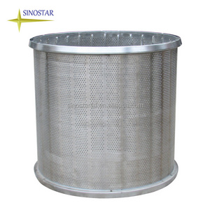 paper mill stainless steel pressure screen inflow hole basket