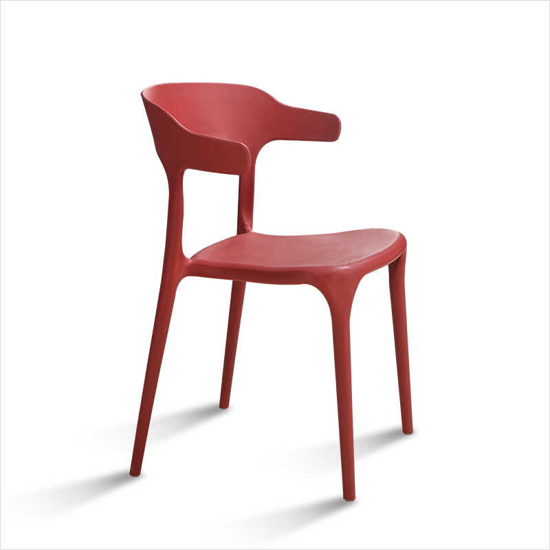 Design Nordic Simple Restaurant Durable Thickened Colorful Saving Space Stackable Plastic Chairs For Small Dining Room