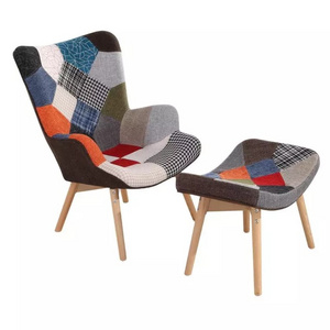 Hot Sale Wooden Fabric Backrest Modern Rocking Chair For Living Room