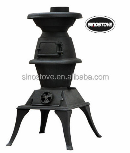 free standing cast iron small fireplace/ pot belly stove