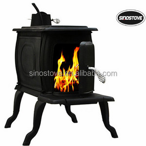 wood burning cast iron stove indoor / outdoor fireplace