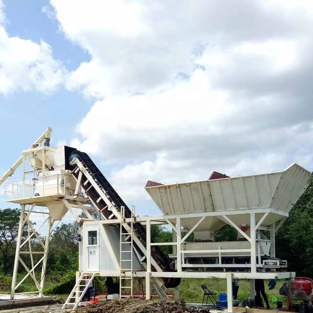 75m3/h YHZS75 Mobile Concrete Batching Plant Price