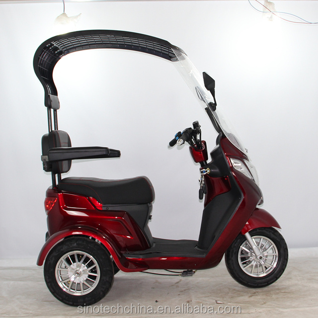 NEW Sport Traveller 3 Wheeled Power Mobility Scooter With Roof Rain Cover Sun Shade