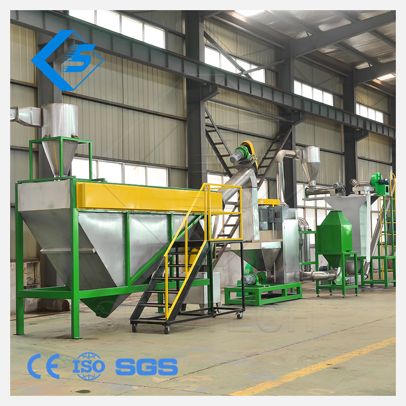 Waste PET plastic bottle flakes washing drying recycling machine/Equipment plastic flakes Recycle Washing machinery Line