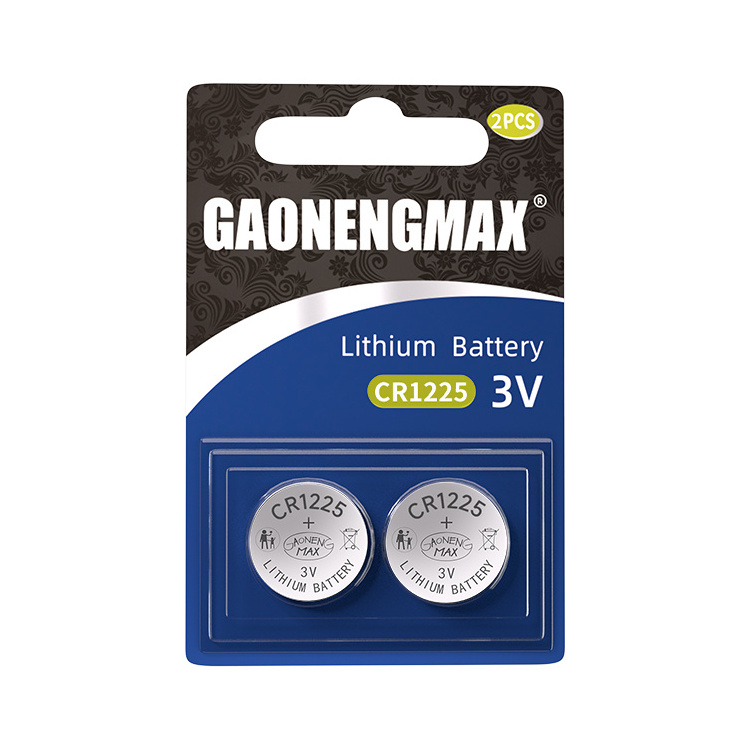 Wholesale Gaonengmax Lithium Dioxide Coin Cell CR1225 3V Primary Lithium Battery Carded CR1225 Button Battery Toys 3 Months 6g