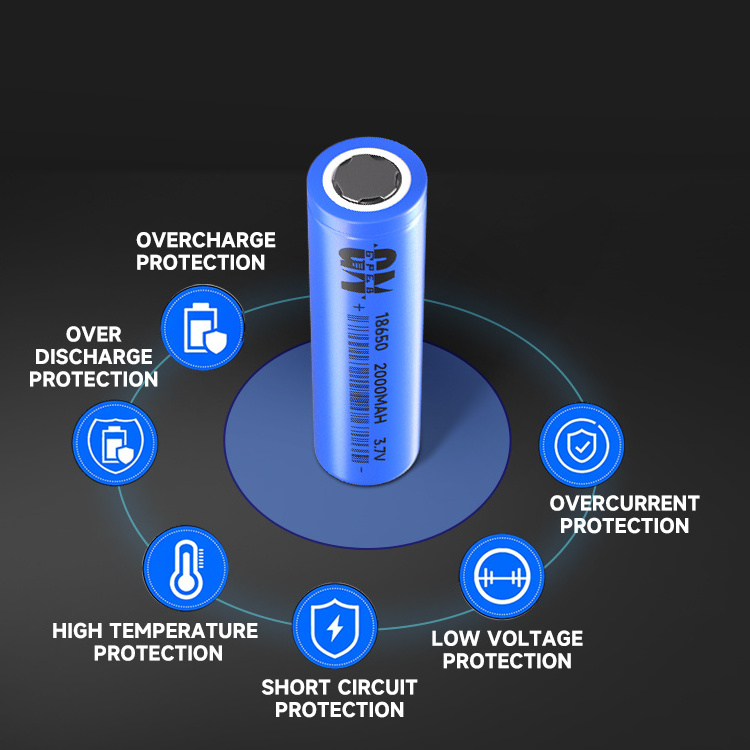 Rechargeable batteries 18650 2000mah 3.7v ecosonic 18650 battery 2000mh battery