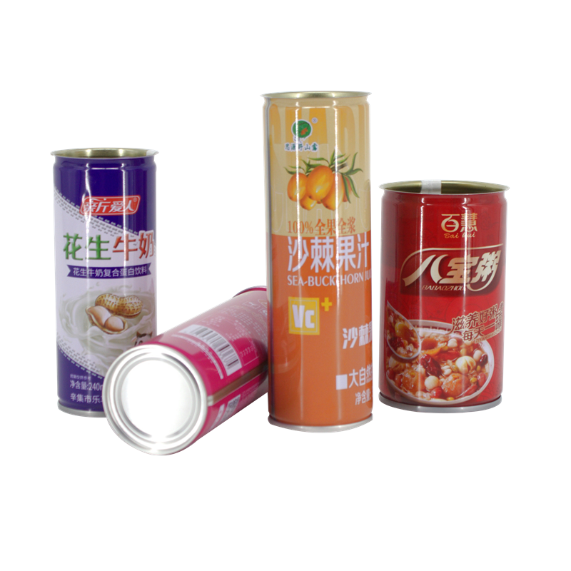 Wholesale Stubby tinplate tin can for beverage soft drinks beer and soda can with easy open lid empty can