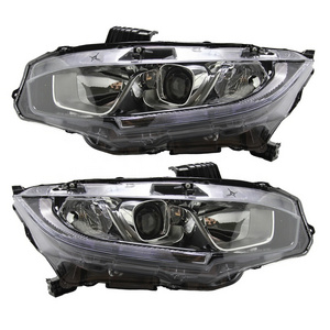 Halogen Type LED DRL Projector Headlights Lamps LH+RH For 2016-2020 Honda Civic