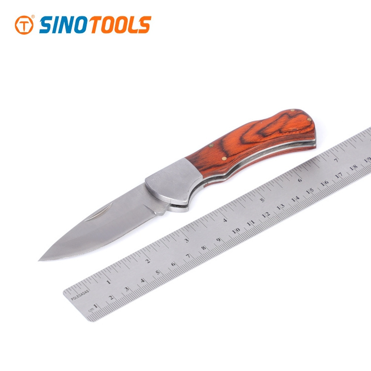 Sinotools steel blade wood handle hunting knives tactical pocket outdoor tool survival folding camping knife