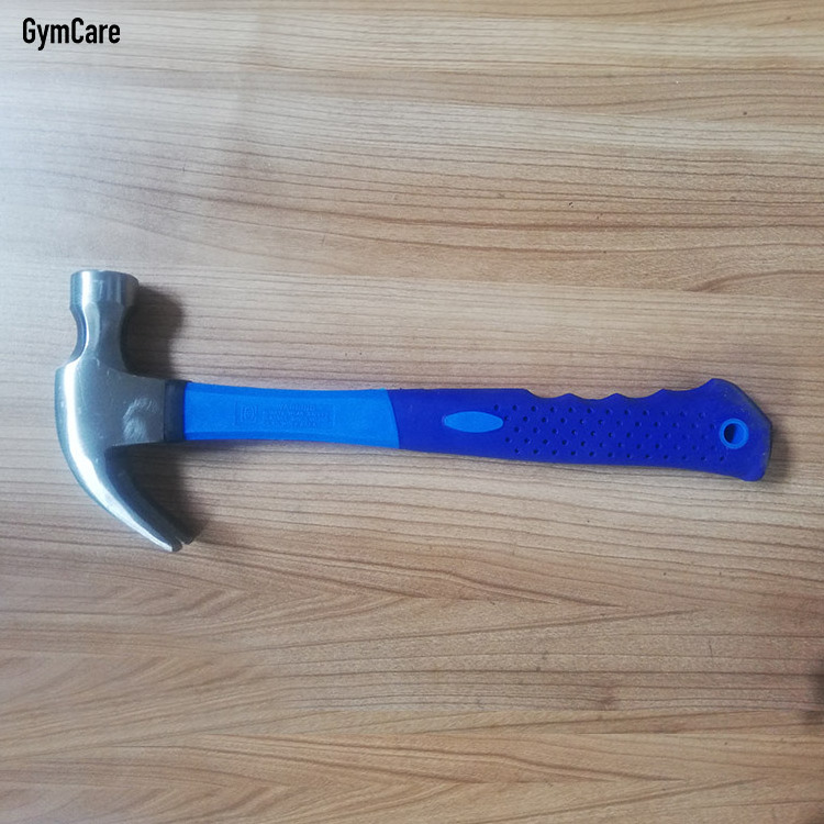 Heavy duty forged carbon steel fiberglass skid proof handle claw nail hammer