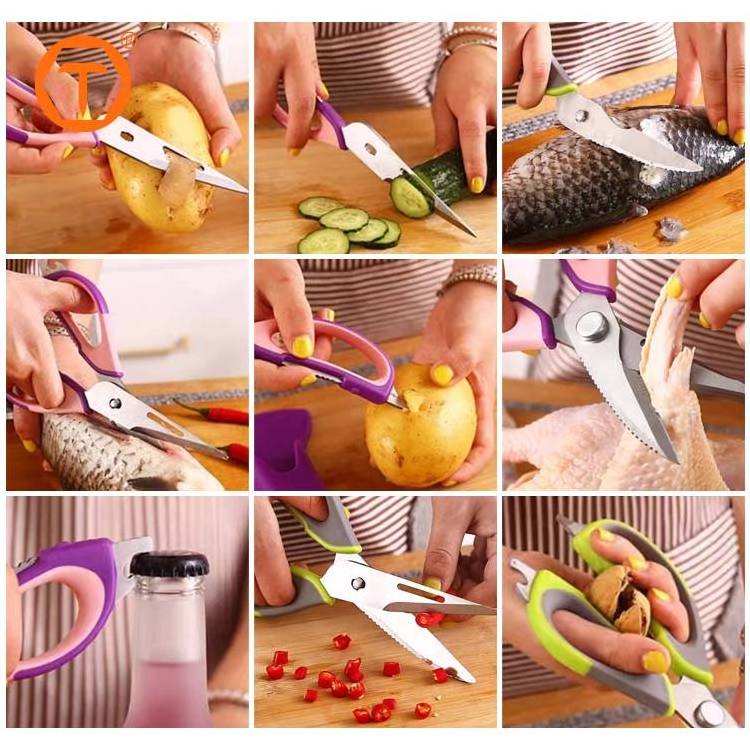 Hot sale detachable multitool kitchen scissors shear heavy duty with bottle opener