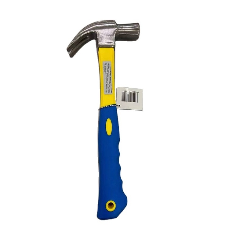 Heavy duty forged carbon steel fiberglass skid proof handle claw nail hammer