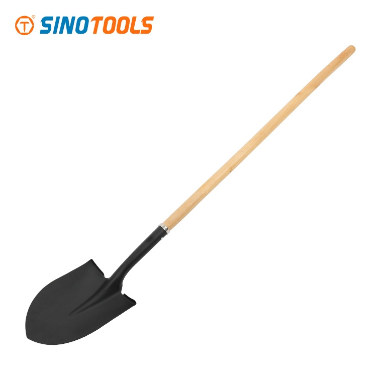 Iron digging shovel head metal spade shovel with long handled