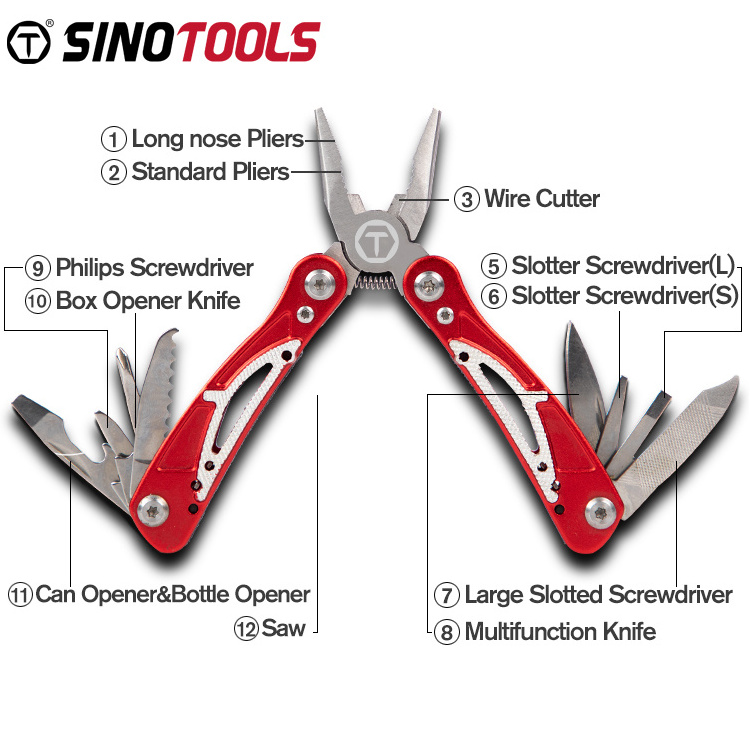 stainless steel multi function tool blade camping survival knife screwdriver can opener pocket pack folding tactical pliers