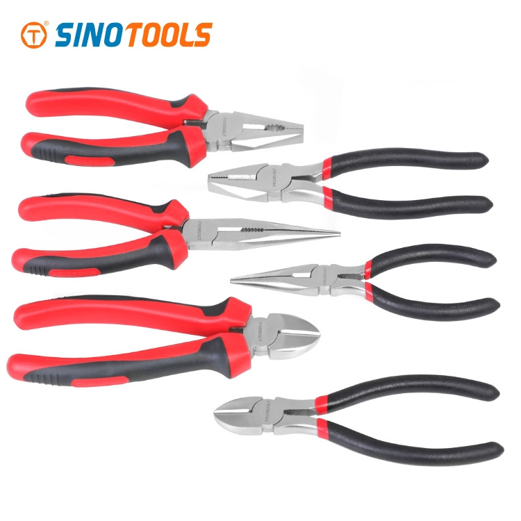 6 7 8 inch hand hardware tools universal long nose diagonal flush end wire slide cutting combination plier set