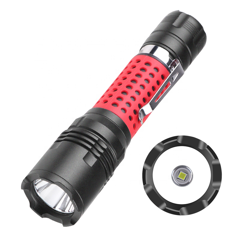 LED aluminum alloy flashlight Multifunctional strong light rechargeable flashlight household long-range flashlight