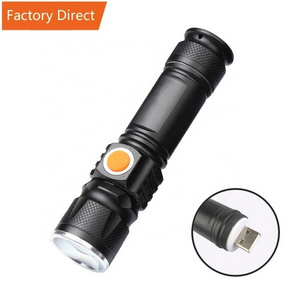 Aluminum T6 Lamp 18650 Battery 10W LED Pocket Mini flash light torch Tiny USB Rechargeable Fast Track Flashlight