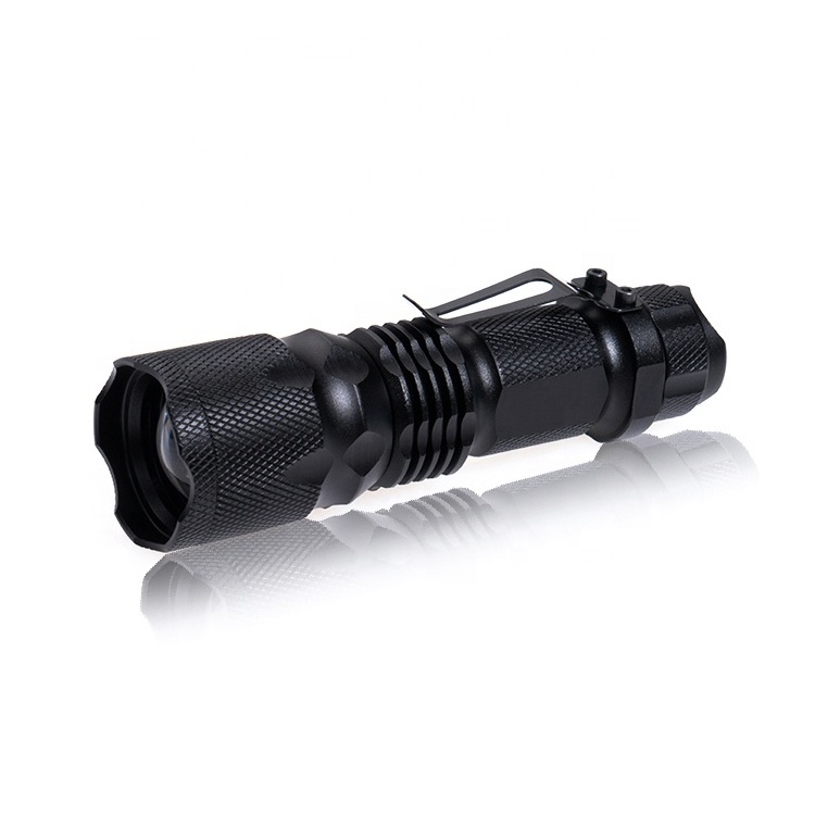 Zoom outdoor mini glare flashlight battery operated night laser flash lamp zoom rechargeable flashlight nightwatcher flashlight