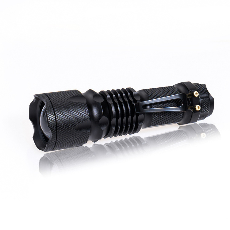 Zoom outdoor mini glare flashlight battery operated night laser flash lamp zoom rechargeable flashlight nightwatcher flashlight