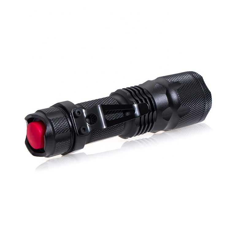 Zoom outdoor mini glare flashlight battery operated night laser flash lamp zoom rechargeable flashlight nightwatcher flashlight