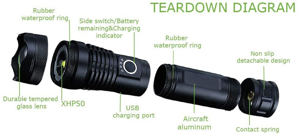 Rechargeable long-range searchlight night riding flashlight flashlights torches led LED outdoor light flashlight strong light