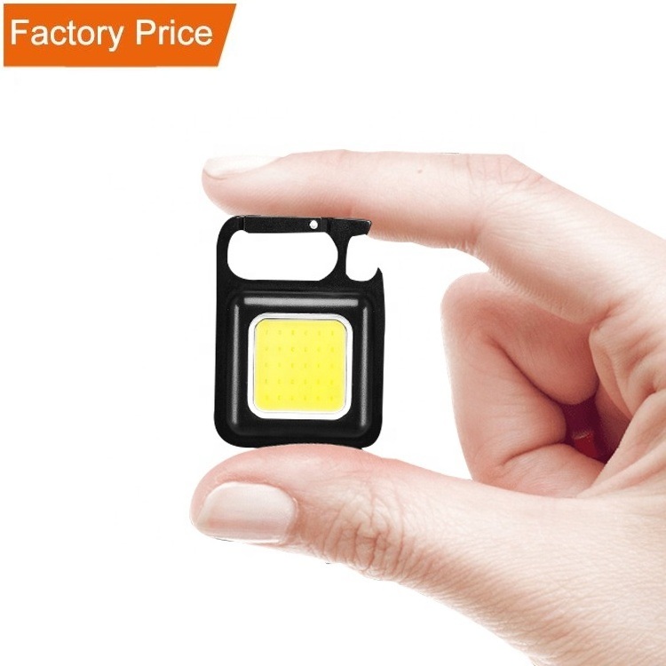 3 Light Modes COB Keychain Mini magnetic Flashlights 800 Lumens Rechargeable Multi-function Flashlight with Opener Work Light