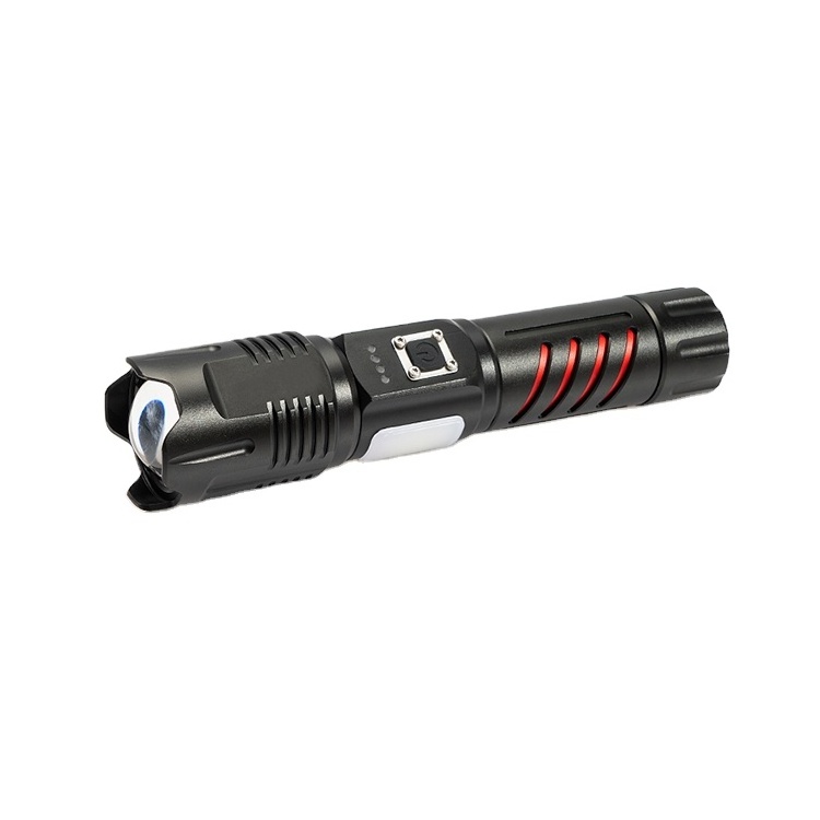 Led flashlight folding cob work light usb zoomable led light self defense tools magnetic search light LED flashlight