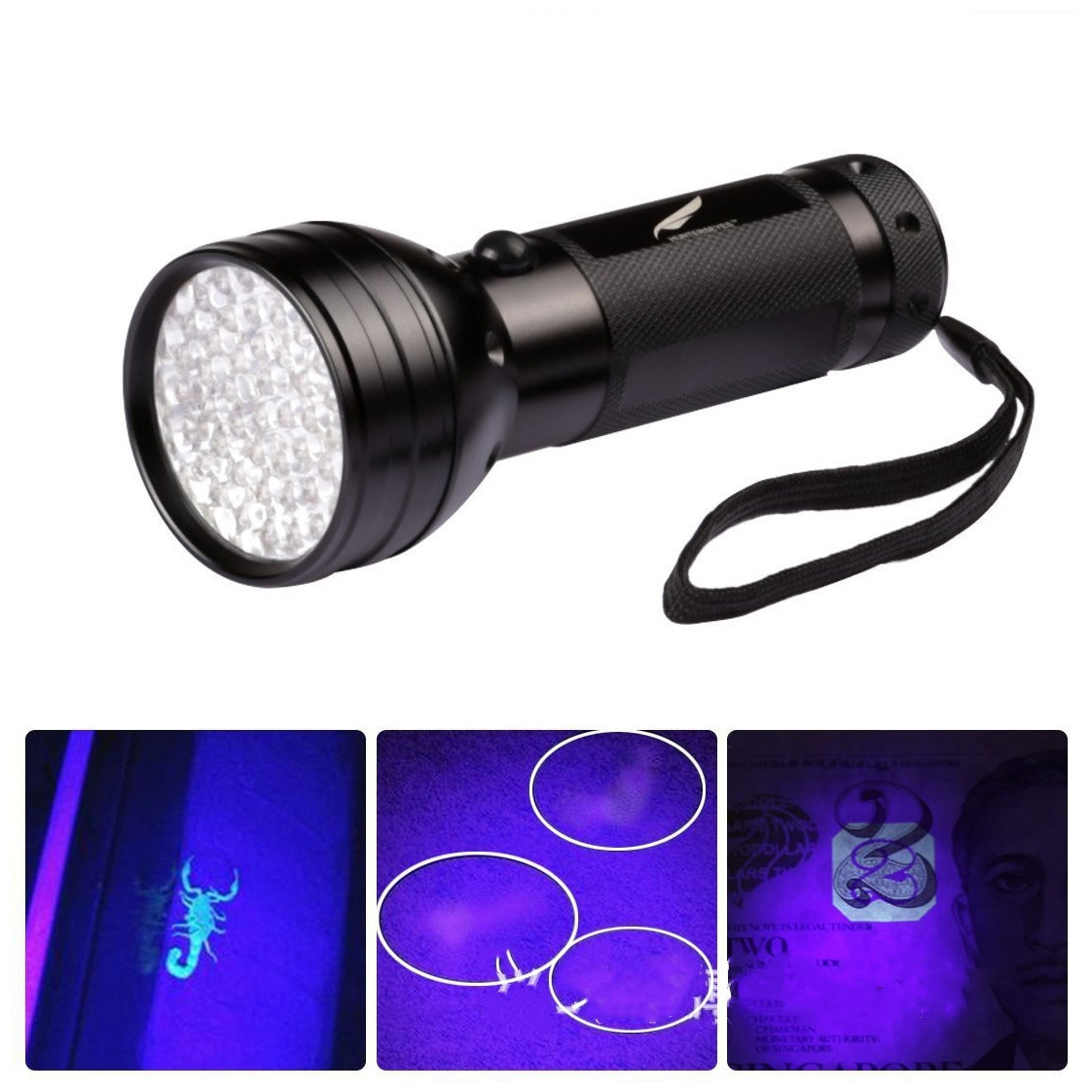 Led Flashlight Bulb Metal Flashlight 395nm Ultraviolet Bed Bug Detector