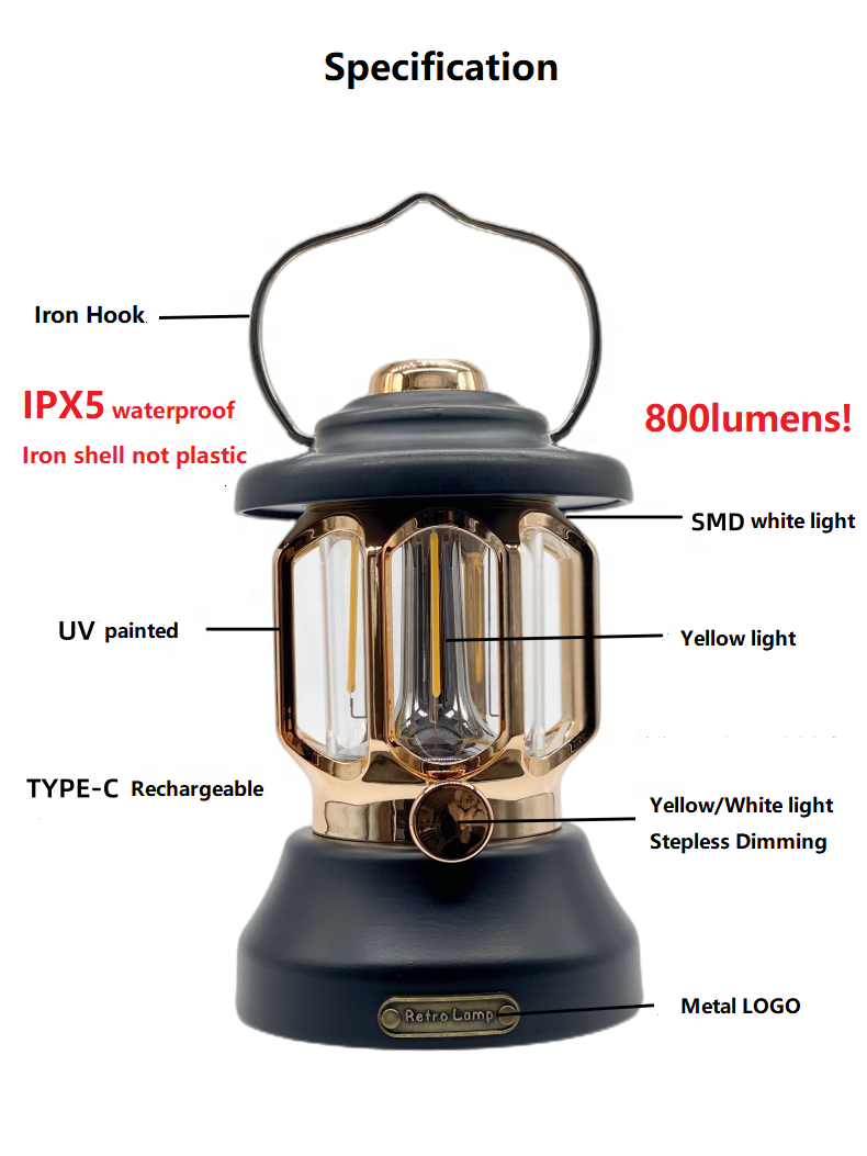 OEM golden supplier camping lantern solar lanterns outdoor waterproof camping solar power camping lantern