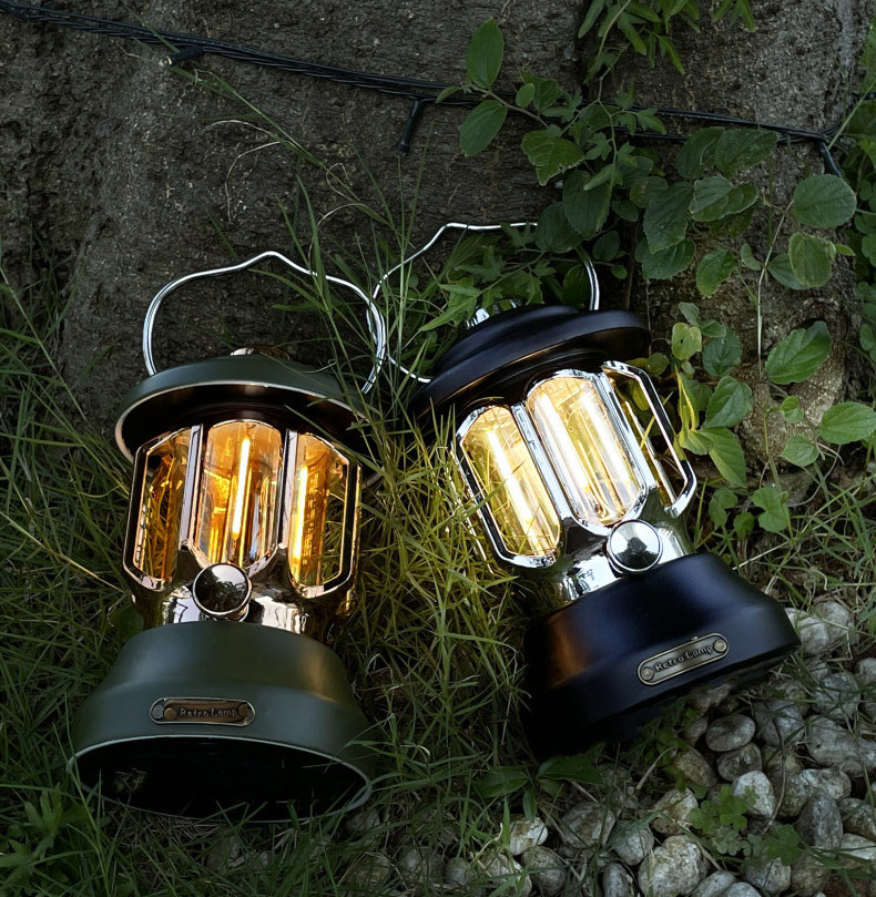 Camping Light Retro Vintage lantern led outdoor garden emergency lighting camping pendant old style gas lamp LIV 264 LIV 265