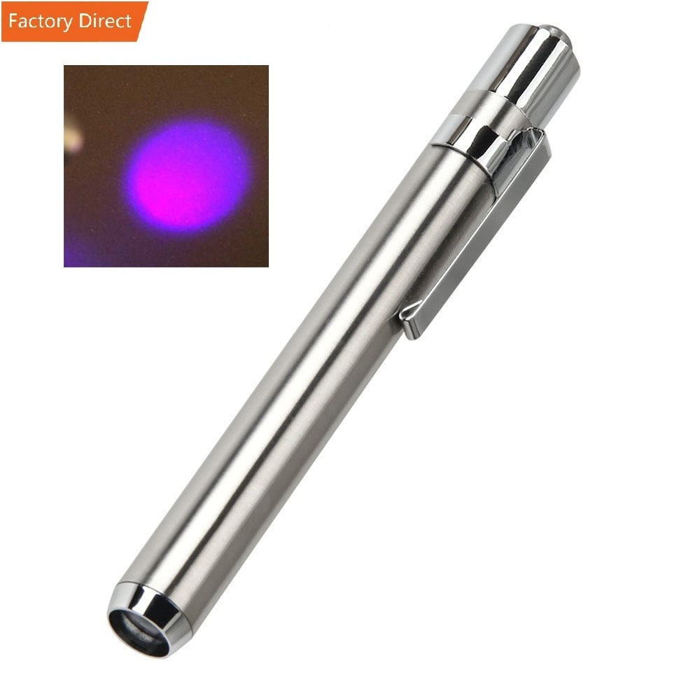 UV 365nm 395nm High bright Flashlights waterproof led torch portable led flashlight mini flashlight pen light with clip