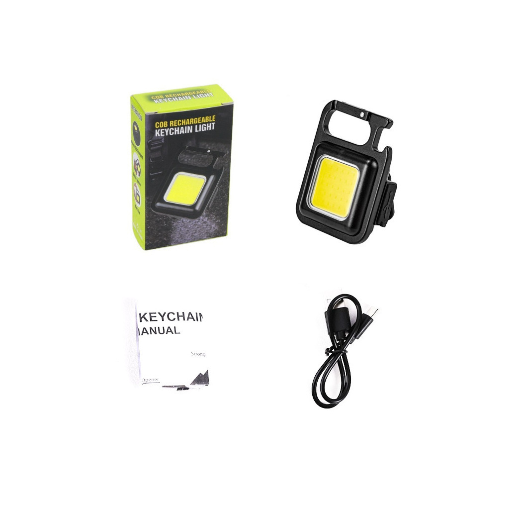 Magnetic Flashlight Rechargeable Emergency Light multifunctional mini glare cob keychain Pocket Light COB Work Light