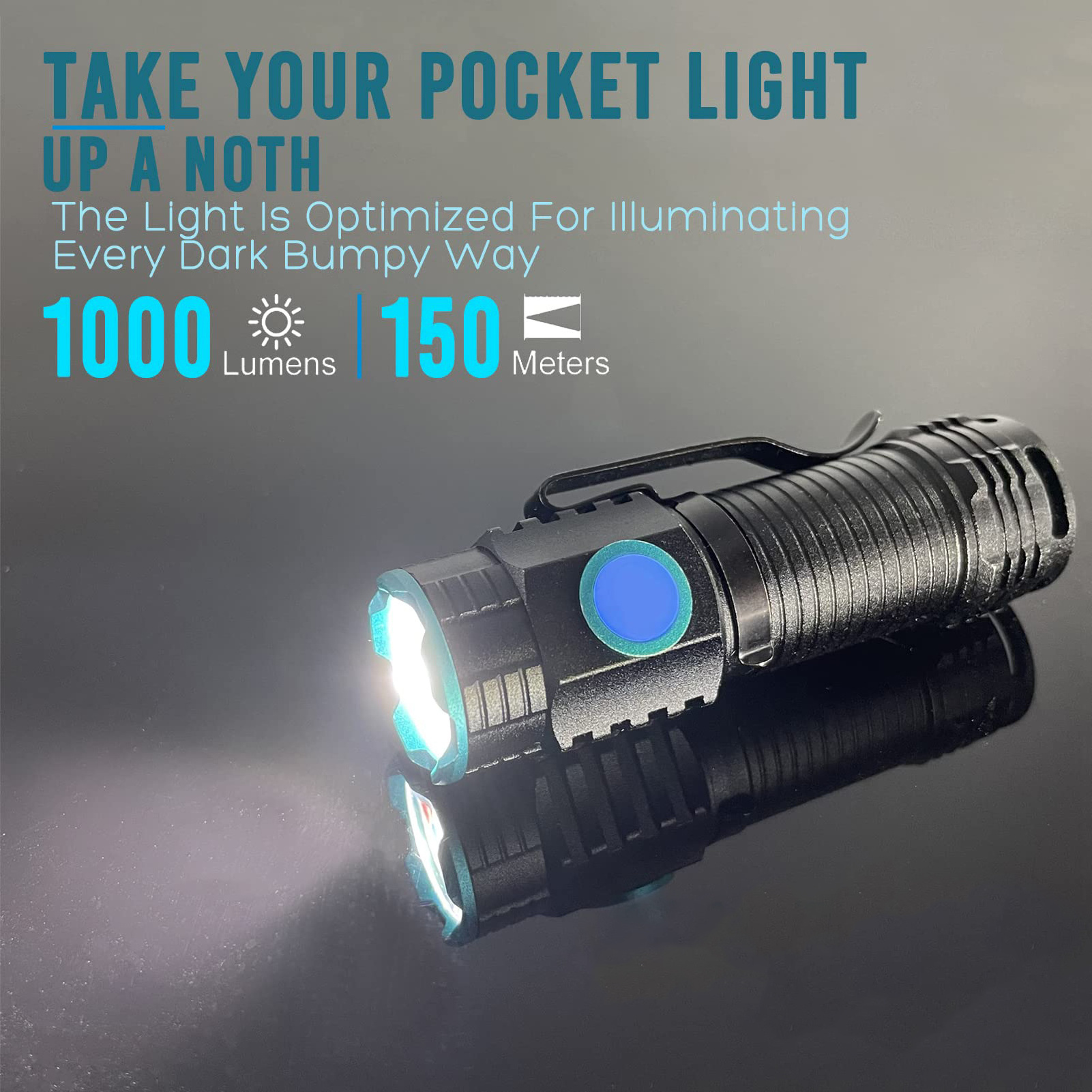 Magnetic Charging Cable 1000lumens EDC Pocket Light Aluminium MINI USB C Rechargeable Portable LED Keychain Tactical Flashlight