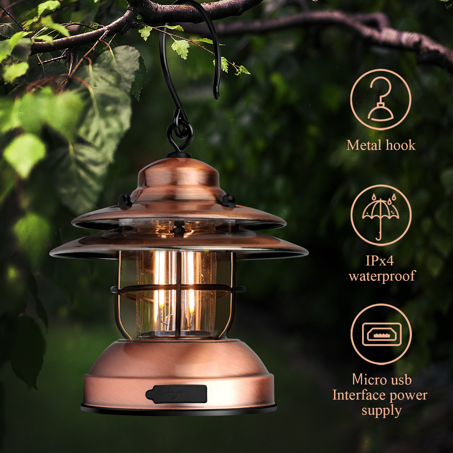 Solar led rechargeable lantern lamp battery rechargeable lamp retro camping lantern led camping light 360