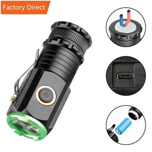 Three-Eyed Monster Mini Flashlight 2550 Lumens Rechargeable USB C Charging 5 Modes Pocket Flashlight with Clip