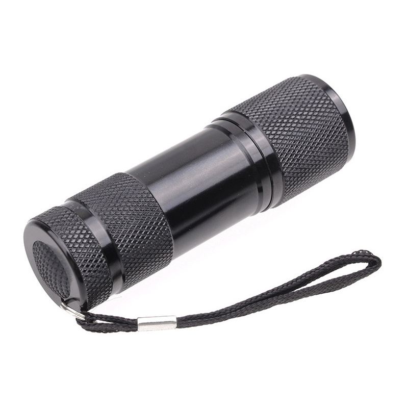 395nm UV LED Flashlight Mini led torch flashlight fake money detector Promotion Gift 9leds Mini White Light flashlight