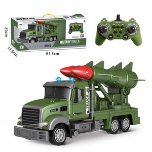 Remote Control Military Vehicle Toys RC Toy Cars 1/12 scale 13 channels 2.4G Remote Control Army Truck Toys with Double Launch