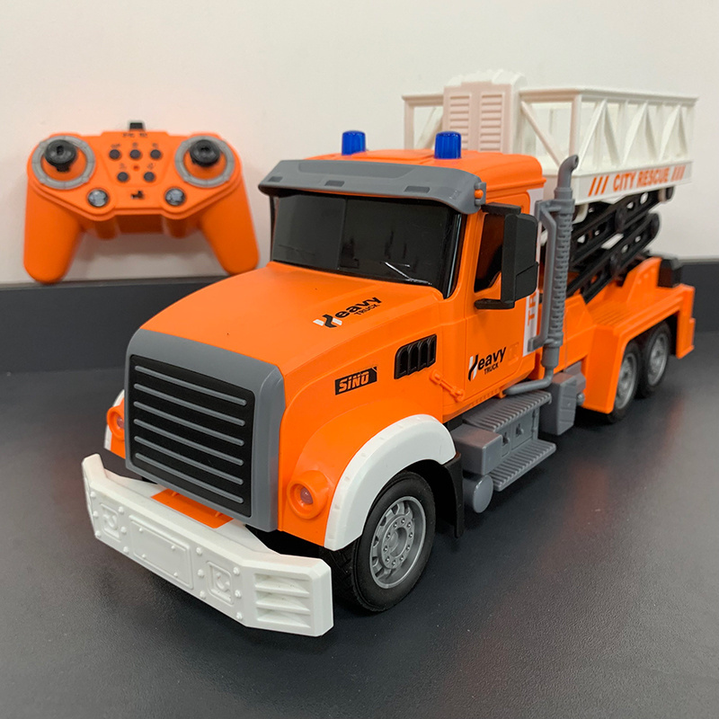 11CH R/C Emergency Fire Rescue Vehicle Transport Car Toy Wireless Professional Fire Truck Toys Remote Control Model Kid Toys