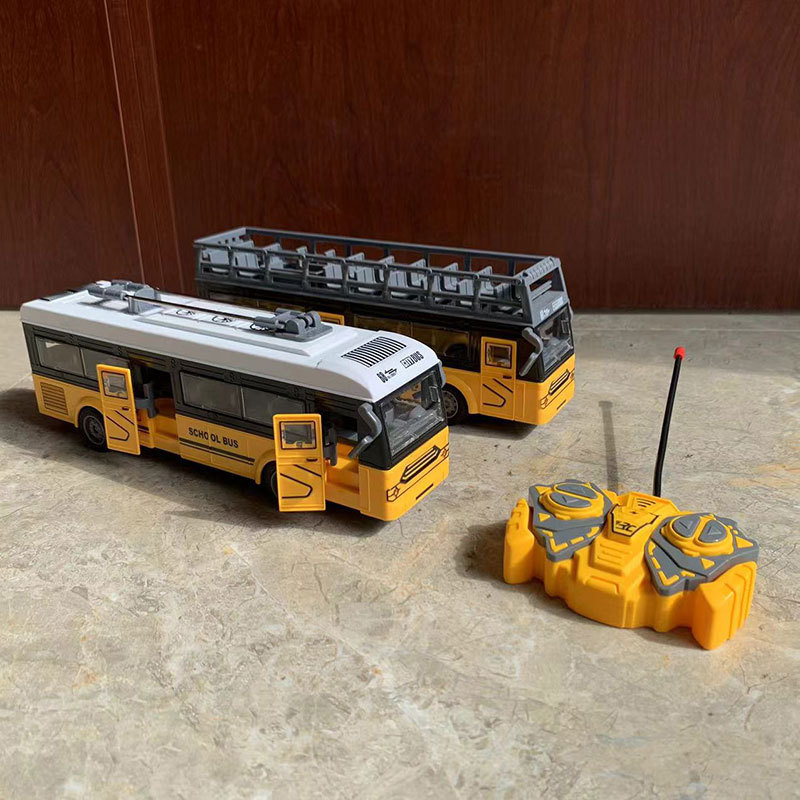 Remote Control Bus Remote Control City Classic Bus Truck Model with Lights Sound Electric Vehicle Playsets Cars for Kids Toy