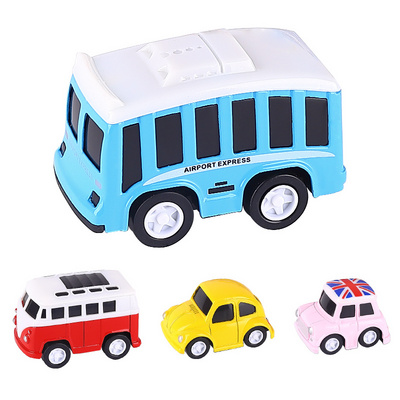 kids mini die cast model pull back car Q-version Cartoon vintage car toy 4 In 1 Alloy Metal Diecast Toys 1 55 Vehicle