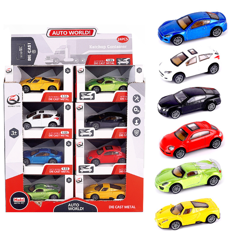 Kids Die Cast Vehicles Match Box 1/55 Alloy Metal police car Mini Model Sliding Car Boy Diecast Toys