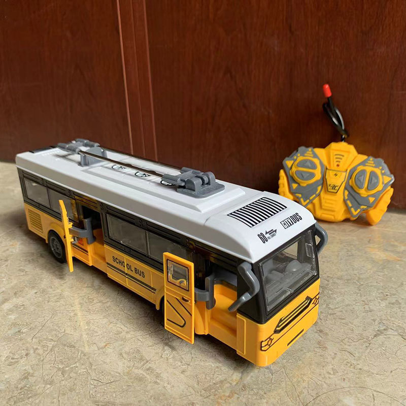 Remote Control Bus Remote Control City Classic Bus Truck Model with Lights Sound Electric Vehicle Playsets Cars for Kids Toy