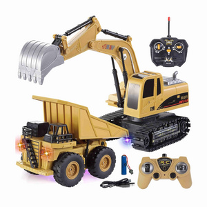 Remote control excavator toy truck rc toys construction vehicles for boys girls kids 1/24 rc tractor with rechargeable batteries