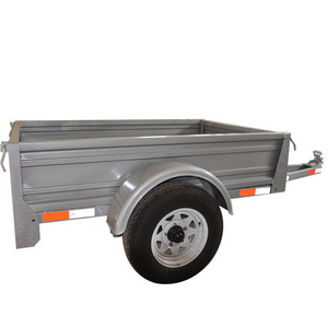 painting finish silver car tow trailer single axle 2 wheel ATV trailer