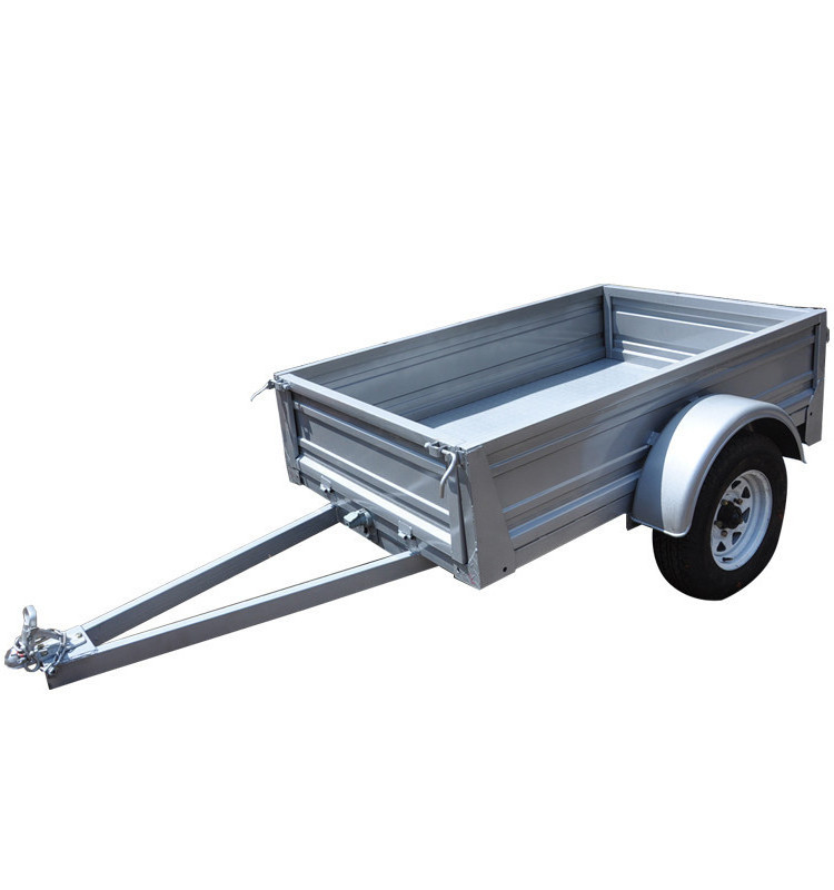 painting finish silver car tow trailer single axle 2 wheel ATV trailer