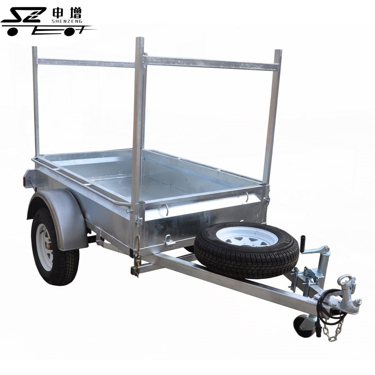 painting finish silver car tow trailer single axle 2 wheel ATV trailer